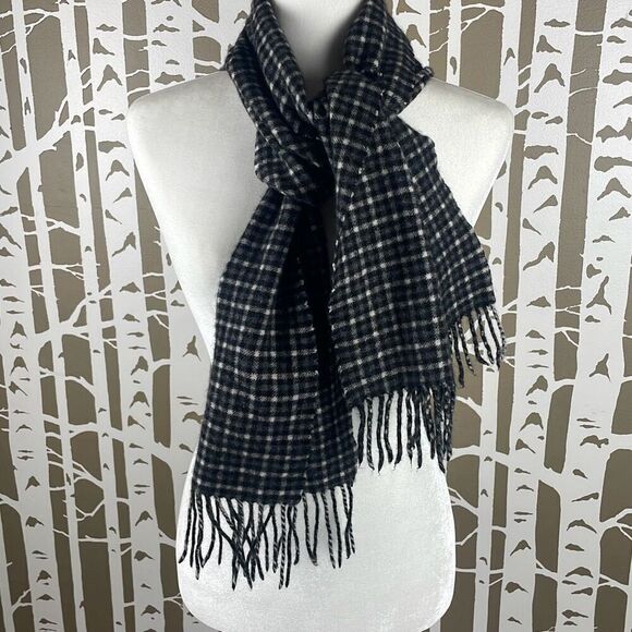 100% Cashmere Scarf Plaid Print - Picture 1 of 6